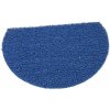 Modrá vinylová protišmyková sprchová polkruhová rohož FLOMA Spaghetti - dĺžka 40 cm, šírka 59,5 cm, výška 1,2 cm