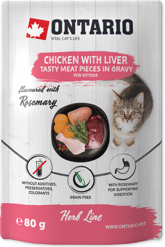 Ontario Herb Kitten Chicken with Liver 80 g