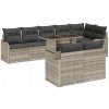 Zostava záhradného nábytku ratan vidaXL sivá 5-dielna.