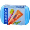 Curaprox Travel Set zubná kefka + CPS medzizubné kefky 2 ks + zubná pasta 10 ml darčeková sada, modrý