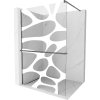 Mexen Kioto+ sprchová stena s poličkou Walk-in 70 x 200 cm, biely vzor, gun metal - 800-070-121-95-97