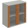 Hobis - Policová skriňa Strong, 80x76,8x40 cm, čerešňa/sivá