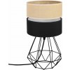 Light Home Stolná lampa Juta, 1x jutové/čierne textilné tienidlo, d