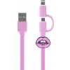 Kangaro K-58191006 Dresz 2v1 Micro-USB nabíjací kábel + Pin Lips Pink