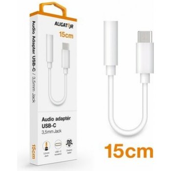 Aligator Audio adaptér USB-C na 3.5mm Jack biela (ADAU001)