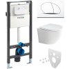 Mereo WC set - Rimless WC oblé, modul pre sadrokartón, biele oválne tlačidlo MM02NSETRS210 MM02NSETRS210