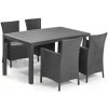Súprava záhradného nábytku Meliowa so 4 sedadlami, grafitová farba so svetlosivými vankúšmi