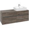 VILLEROY & BOCH Collaro závesná skrinka pod umývadlo na dosku (umývadlo vpravo), 4 zásuvky, 1400 x 500 x 548 mm, Stone Oak, C13300RK