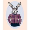 ZUTY Maľovanie podľa čísel - KRÁLIK HIPSTER Rámovanie: vypnuté plátno na rám, Rozmer: 80x100 cm