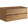CERANO - Kúpeľňová skrinka pod umývadlo s úchytkou Velora - dub medový, čierna úchytka - 119x53x45, 2 cm CER-665074