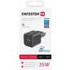 SWISSTEN SÍŤOVÝ ADAPTÉR GaN 1x USB-C 35W PD + 1x USB-A 27W QC ČERNÝ 22071210