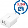 INTENSO W24AA, 2x USB A, Nabíjačka, 12W, biela