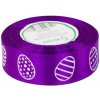 Stuha saténová fialová s vajíčkami 2,5 cm / 1 m