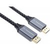 OEM PremiumCord DisplayPort 1.4 8K prípojný kábel, kovové a pozlátené konektory, 1m kport10-01