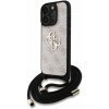 Guess PU 4G Metal Logo Crossbody Popruh zadný kryt pre iPhone 16 Pro Pink