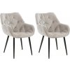 Sada 2 stoličiek Tanna velvet, sivá