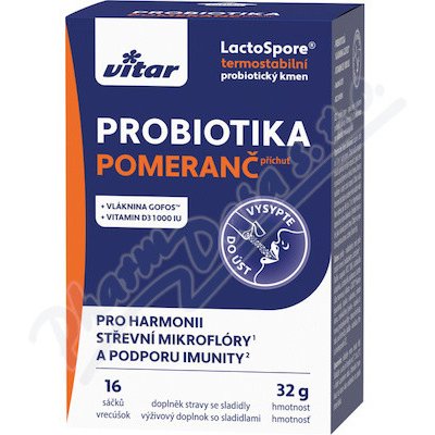 Vitar Probiotika+vláknina+vit.C a D 16 x 2 g