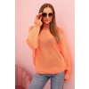 Kesi Włoski Sveter dámsky z mohairu s nariasenými rukávmi a výstrihom na chrbte oranžový oranžová One size Kesi Włoski 5907302513731