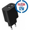 GEMBIRD TA-UC-2A12-01, Nabíjačka, 2x USB-A, 12W, č