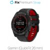 FixPremium - Dvojfarebný Silikónový Remienok pre Garmin (QuickFit 26mm), čierny