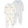 CARTER'S Overal na zips Sleep&Play Blue Dog/Stripe chlapec 2ks 6m/vel. 68