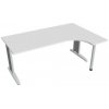 Pracovný stôl Flex, ergo, ľavý, 180x75,5x120 (80x40) cm, biela/kov