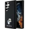 Karl Lagerfeld Liquid Silicone Metal Karl and Choupette Zadní Kryt pro Samsung Galaxy S24 Ultra Black
