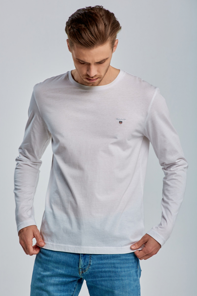 Gant tričko Original Slim LS T-Shirt biele