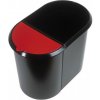 Kôš plastový na separovaný odpad Helit čierny/červená vložka