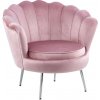 Nábytek PEGAS s.r.o. Křeslo velvet růžové /nohy stříbrné/ LC-032-1