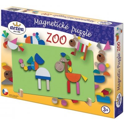 Puzzle Detoa Drevené hračky - Magnetické puzzle ZOO (8593547030248)