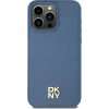 DKNY DKHMP15SPSHRPSB iPhone 15 / 14 / 13 6.1 modro/modré pevné puzdro Kožený vzor Kovové logo MagSafe