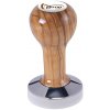 Buna café tamper, oliva, lak, SP, 57.5 mm, nerez lesk, plochý