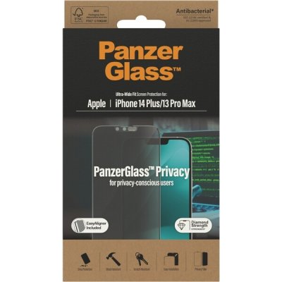 PanzerGlass Ultra-Wide Fit iPhone 14 Plus / 13 Pro Max 6,7" Privacy Screen Protection Antibacterial Easy Aligner Included P2785