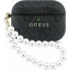 Puzdro Guess PU 4G Classic Logo Perlový Remienok pre AirPods Pro 3 Black