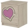 Nočný stolík Srdce - Ružová