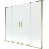 Mexen Velar L Duo, 2-krídlová posuvná vaňová zástena 180 x 150 cm, 8mm číre sklo, zlatá lesklá, 896-180-003-02-50