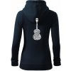 Gitara - názvy hudobných štýlov - Mikina dámska trendy zipper s kapucňou - S ( Tmavomodrá (veľmi tmavá - skoro čierna) )