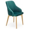 HALMAR Jedálenská stolička Delo dub medový/tmavozelená