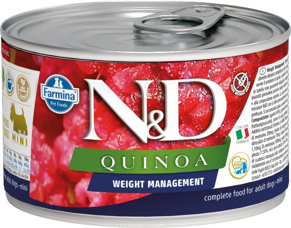 N&D DOG Quinoa Weight Mnmgmt Lamb & Brocolli Mini 140 g