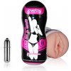 Umelá vagína LoveToy Sex In a Can Vibrating Vagina Lotus