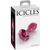Icicles No. 79 kužeľové sklenené análne dildo ružové
