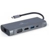 Gembird USB-C 7v1 multiport USB 3.0 + HDMI + VGA + PD + čtečka karet + stereo audio A-CM-COMBO7-01