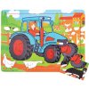 Bigjigs Toys Drevené puzzle traktor 9 dielikov