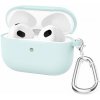 AppleKing silikónový obal s karabínou pre AirPods 3 - mentolový - možnosť vrátiť tovar ZADARMO do 30tich dní