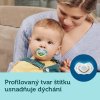 Canpol babies Set symetrických silikonových dudlíků Light touch 0-6m NEON LOVE modrý