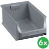 Allit Plastové boxy PLUS 5, 310 x 500 x 200 mm, sivé, 6 ks
