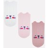 Noviti Dojčenské ponožky 3 páry Mačička biela/ružová/losos