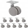 Walteco Nábytkové koliesko sivé s platňou, priemer 40 mm Množstvo: 10 ks , 18230BP2