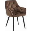 Jedálenská stolička JORK zamatová, hnedá (čierne nohy)